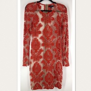 HONEY PUNCH Sheer Lace Dress Size Medium